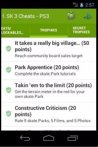 Cheats For Skate 3, 2 and 1::Appstore for Android