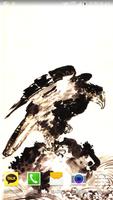 Black eagle inkwash wallpaper Affiche