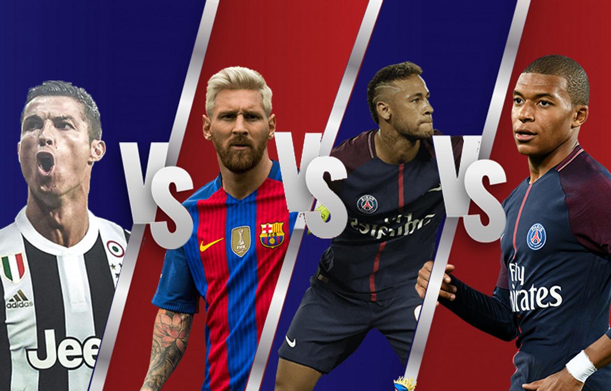 Ronaldo Vs Messi Vs Neymar Vs Mbappe Wallpapers for Android APK