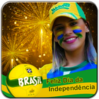 Brazil Independence Day Photo Frame: Face Flag Zeichen