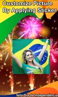 Brazil Independence Day Photo Frame: Face Flag ポスター