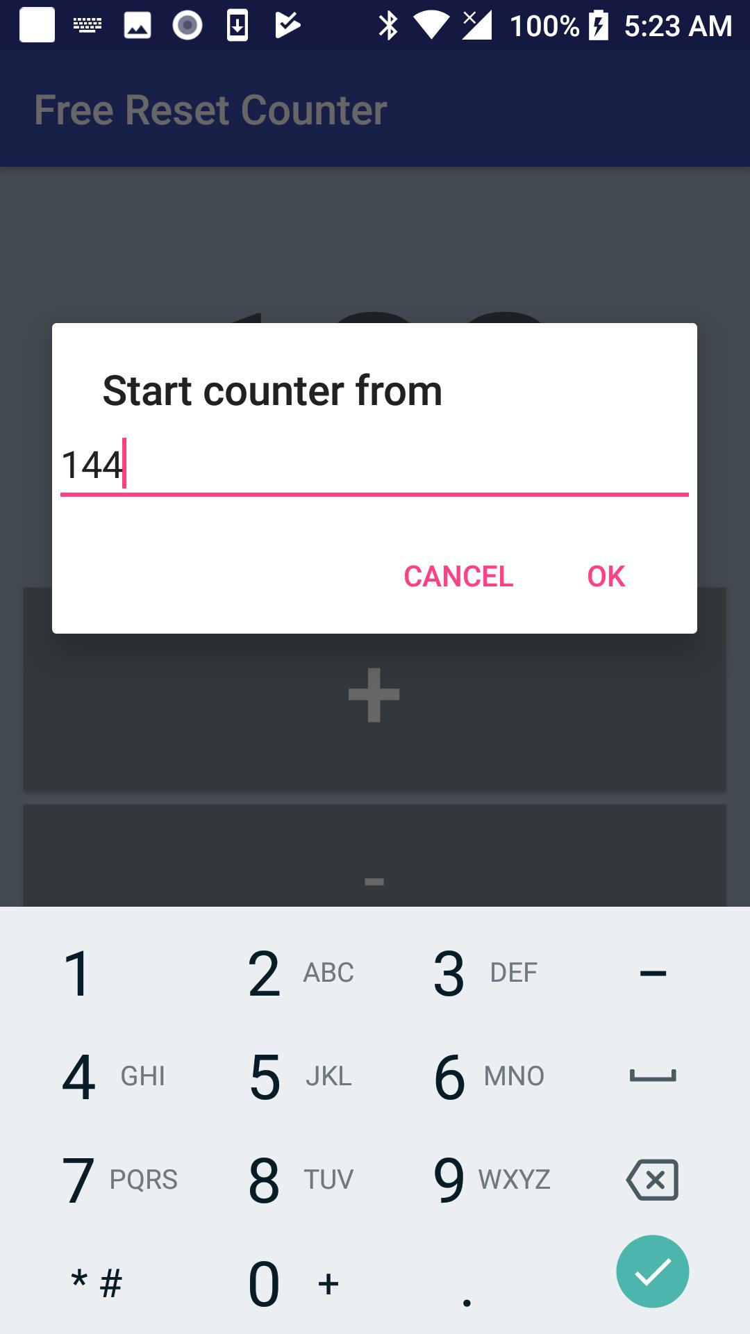 Counter reset Counter reset