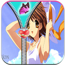 Girl Anime Zipper Lock screen APK