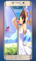 Girl Anime Zipper Lock screen poster