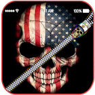 USA Skull Zipper Lock Screen: lockscreen passcode icon