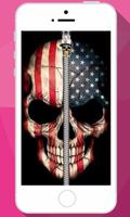 USA Skull Zipper Lock Screen: lockscreen passcode poster