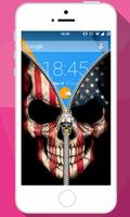 USA Skull Zipper Lock Screen: lockscreen passcode screenshot 2