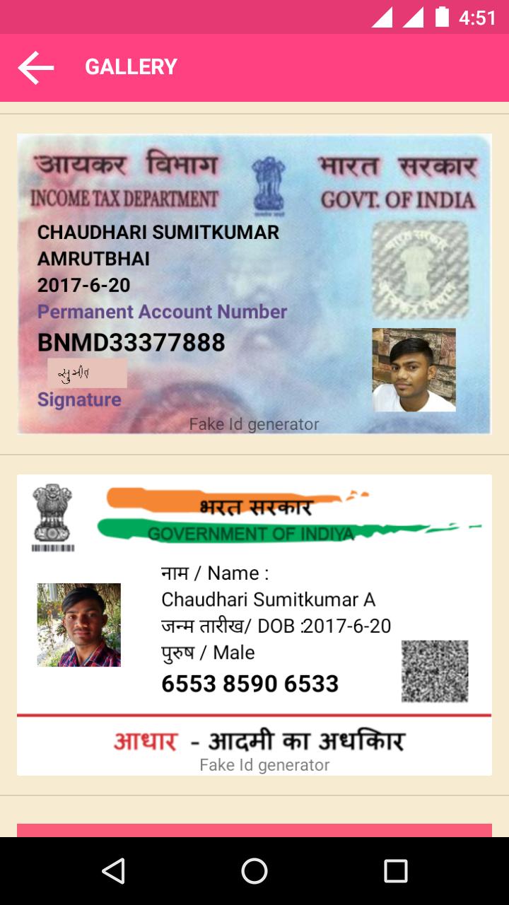 Fake Aadhar Card Id Generator For Android Apk Download