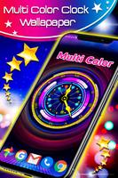Multi Color Clock Wallpaper Cartaz