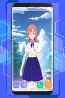Anime Schoolgirl Interactive Live Wallpaper Affiche