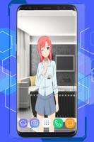 Anime Schoolgirl Interactive Live Wallpaper captura de pantalla 1