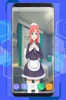 Anime Schoolgirl Interactive Live Wallpaper capture d'écran 2