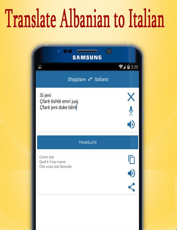 Albanian To Italian Translate For Android Apk Albanian To Italian Translate Poster Screenshot 1
