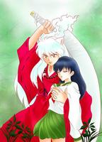 inuyasha and kagome wallpaper art Affiche