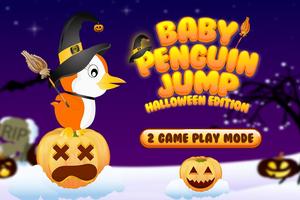 Baby Penguin Jump - Halloween الملصق