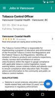 برنامه‌نما Jobs in Vancouver, Canada عکس از صفحه