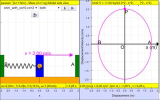 Simple Harmonic x vs v Lab screenshot 1