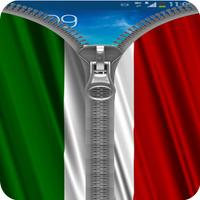 Italy Flag Zipper Screenlock captura de pantalla 1