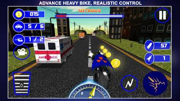 Super Hero Bat Bike Racing Driver Simulation capture d'écran 2