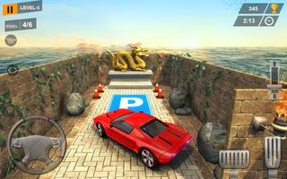 Modernes Autoparken im Labyrinth 3D Plakat