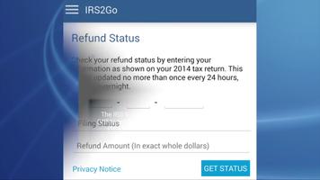 Free IRS2GO Refund Tax Preparation Assistance Tips poster