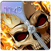 Fire Skull Zipper Lockscreen 2018 ikona