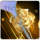 Golden Rose Zipper Lockcreen: Rose lock screen icon