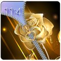 Golden Rose Zipper Lockcreen: Rose lock screen