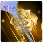 Golden Rose Zipper Lockcreen: Rose lock screen アイコン