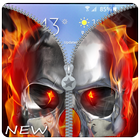 Fire Skull Zipper Lockscreen: Skull Lockscreen icône
