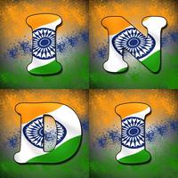New Indian Flag Letters Wallpaper Affiche