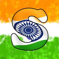 TriColoured Indian Flag HD Letters Wallpaper الملصق