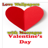 Love Wallpapers with Messages, Valentine&#39;s Day SMS icon
