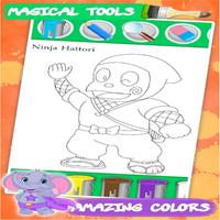 coloring ninja hatori games Plakat