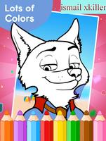 coloring zootopya games ภาพหน้าจอ 3