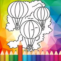 coloring Hot Air Balloon captura de pantalla 1