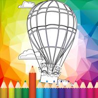 coloring Hot Air Balloon تصوير الشاشة 3