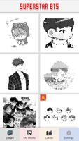 Superstar BTS - Pixel Art ポスター