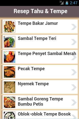 Resep Tahu Tempe For Android Apk Download