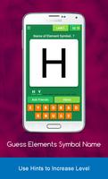 Guess The Chemical Elements Symbol Name Quiz Game captura de pantalla 3