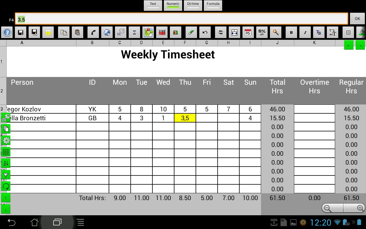 Excel software for android