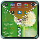 Flower Green Zip Lock Screen icône