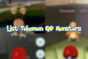 List Pokemon GO Monsters capture d'écran 1