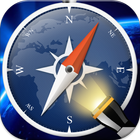 Flashlight with compass alert icon