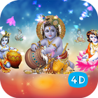 4D Little Krishna Live Wallpaper icône