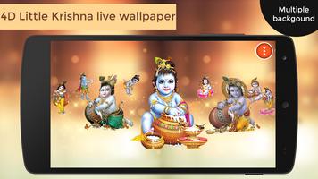 4D Little Krishna Live Wallpaper Affiche