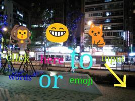 Text and Emoji Camera Affiche