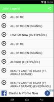 John Legend Lyrics&Songs تصوير الشاشة 2