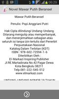 Novel Mawar Putih Beransel постер