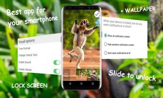 Funny Monkey Lock Screen Affiche
